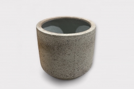 LC-000038 Matt grey polystone pot D42cm H38cm