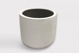 LC-000039 Matt white polystone pot D55cm H46cm