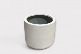 LC-000040 Matt white polystone pot D40cm H33cm