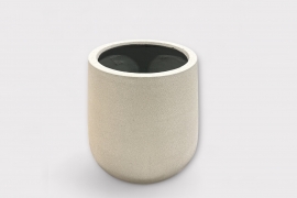 LC-000042 Matt white polystone pot D44cm H46cm