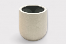 LC-000043 Matt white polystone pot D66cm H67cm