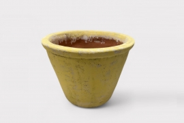 LG-000003 Antique yellow ceramic pot D41cm H33cm