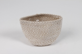 M5-000025 Cache-pot en jute ivoire D11cm H11cm