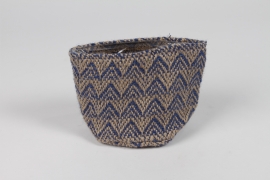 M5-000037 Blue jute planter D11cm H11cm