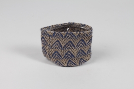 M5-000038 Blue jute planter D8.5cm H8.5cm 