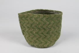 M5-000039 Green jute planter D15cm H17cm