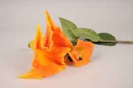 n140di Datura artificiel jaune orangé H128cm