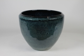 NM-000252 Petrol blue ceramic pot D52cm H42.5cm