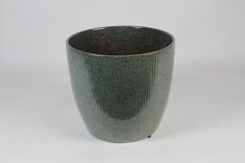 NM-000256 Light blue glazed ceramic pot D38.5cm H34cm