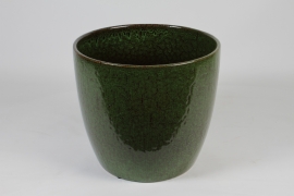 NM-000257 Dark green ceramic pot D45cm H41.5cm