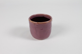 NM-000265 Cache-pot en céramique parme D8.5cm H7.5cm