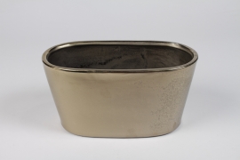 NM-000281 Gold ceramic planter 25.5x13.5cm H12.5cm