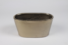 NM-000282 Gold ceramic planter 22.5x9cm H10cm