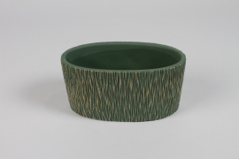 NM-000290 Matte green ceramic planter 19x10cm H9,5cm