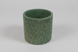 NM-000292 Matte green ceramic planter D14.5cm H14cm