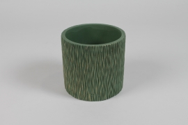 NM-000294 Matte green ceramic planter D13cm H12cm