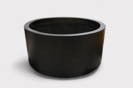 P0-000012 Black fiber cement plant pot D68cm H34cm