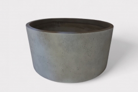 P0-000017 Cache-pot en fibre ciment gris D40cm H21cm