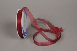 A491UN Red organza ribbon 15mm x 50m