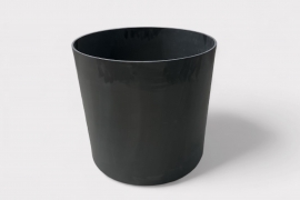 RR-000022 Black polystone cylinder pot D55cm H55cm