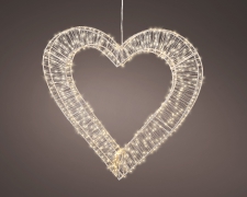 SV01KI Coeur en métal 600 micro LED blanc chaud 60x6x55cm