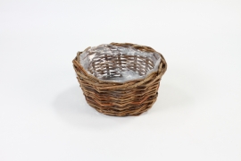 TE-000007 Matte brown wicker bowl D20cm H10cm