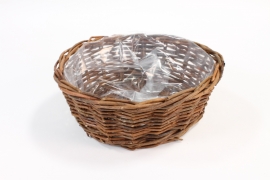 TE-000008 Matte brown wicker bowl D26cm H9cm