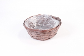 TE-000017 Matte grey wicker bowl D25cm H9cm