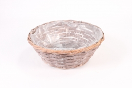 TE-000018 Matte grey wicker bowl D30cm H11cm