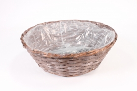 TE-000020 Matte grey wicker bowl D40cm H14cm