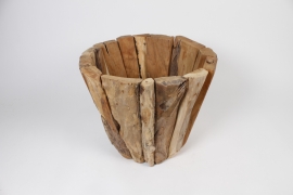 U7-000007 Cache-pot en bois naturel D51cm H42.5cm