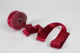 UN-000706 Dark red fabric ribbon 40mm x 10m