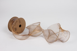 UN-000720 Copper cotton voile ribbon 63mm x 10m