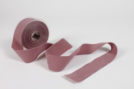 UN-000734 Old pink velvet ribbon 40mm x 7m