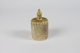 UN-000745 <br />
Gold glass candle jar D7.5cm H14.5cm