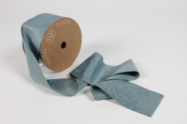 UN-000759 Blue and gold fabric ribbon 63mm x 10m