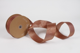 UN-000765 Copper cotton Christmas ribbon 63mm x 50m