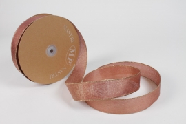 UN-000767 Copper cotton Christmas ribbon 40mm x 50m