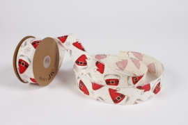 UN-000773 Christmas santa hat pattern ribbon 40mm x 10m