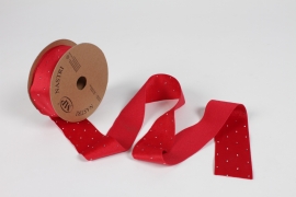 UN-000783 Red Christmas ribbon with diamonds 40mm x 10m