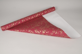 X168RB Chrismas kraft paper roll gold leaves 70cmx25m