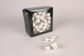 X244X4 Box of 72 matte silver glass balls D30mm