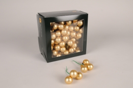 X261X4 Box of 144 matte gold glass balls D25mm