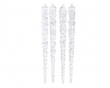 X336KI Set de 4 stalactites en plastique transparent H15cm