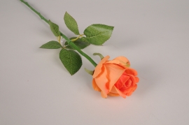 x377am Rose artificielle orange H58cm