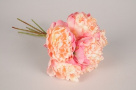 x394am Bunch of 6 pink artificial peonies H42cm