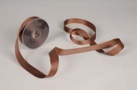 X438UN Brown fabric ribbon 25mm x 20m