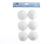 X568KI Set de 6 boules de neige en mousse à suspendre D8cm