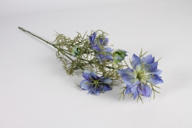 x711ee Blue artificial nigella H73cm