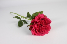 x721ee Dark pink artificial peony H58cm